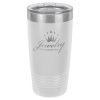 White Vacuum Insulated Ringneck Tumbler with Clear Lid 20 oz.
