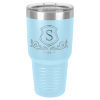 Light Blue Vacuum Insulated Ringneck Tumbler with Clear Lid 30 oz.