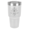 White Vacuum Insulated Ringneck Tumbler with Clear Lid 30 oz.