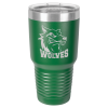 Green Vacuum Insulated Ringneck Tumbler with Clear Lid 30 oz.