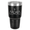 Black Vacuum Insulated Ringneck Tumbler with Clear Lid 30 oz.
