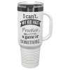 White/Ghost Black ION Plated Travel Mug with Handle
