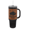 Black/Rawhide Travel Mug with a Handle