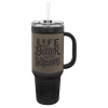 Black/Gray Travel Mug with a Handle