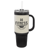 Black/White Travel Mug with a Handle
