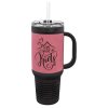 Black/Pink Travel Mug with a Handle