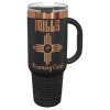 Black/Rose Gold ION Plated Travel Mug with Handle