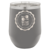 Dark Gray Vacuum Insulated Stemless Wine Tumbler with Lid 12 oz.