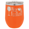 Orange Vacuum Insulated Stemless Wine Tumbler with Lid 12 oz.