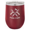 Maroon Vacuum Insulated Stemless Wine Tumbler with Lid 12 oz.