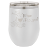 White Vacuum Insulated Stemless Wine Tumbler with Lid 12 oz.