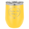 Yellow Vacuum Insulated Stemless Wine Tumbler with Lid 12 oz.