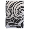 5 1/2" x 8 1/2" Black Lazerburst Spiral Notebook Lasers to Silver
