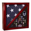 17 3/4" x 17 3/4" Rosewood Piano Finish Flag & Memorabilia Display Case