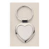 1 1/4" x 2 1/2" Polished Silver Key Ring with Matte Silver Engravable Insert