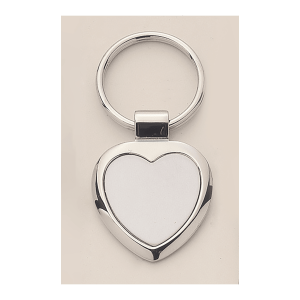 Custom Polished Key Ring With Matte Engravable Insert - 1 1/4" x 2 1/2" Polished Silver Key Ring with Matte Silver Engravable Insert