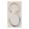 1 1/2" x 3" Polished Silver Key Ring with Matte Silver Engravable Insert