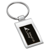 1" x 3 1/4" Chrome Plated Key Ring with Black Aluminum Insert