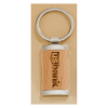 7/8" x 1 1/4" Rectangle Silver Key Ring with Maplewood Insert