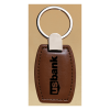1 3/8" x 3 3/8" Leather Key Ring with Silver Hardware