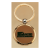1 1/2" Diameter Gold Key Ring with Leather Front