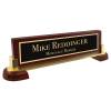 12 1/2" x 3 1/4" Rosewood Piano Finish and Metal Name Bar