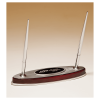 6 1/2" x 7 3/8" Rosewood Piano Finish Pen Set with Silver Aluminum Accents