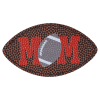 3 1/2" x 2" Football Shaped Leatherette Patch with Adhesive