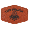 3 1/2" x 2 1/2" Hex Basketball Leatherette Patch with Adhesive