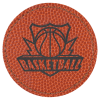 2 1/2" Round Basketball Leatherette Patch with Kota Pro Adhesive
