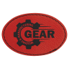 3" x 2" Oval Red Leatherette Patch with Adhesive