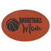 3" x 2" Oval Basketball Leatherette Patch with Adhesive