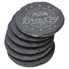 4" Round Slate Coaster Set 6 Piece