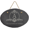 11 3/4" x 7 3/4" Oval Slate Decor with Hanger String