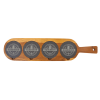 18 1/2" x 4 1/4" Acacia Wood/Slate Serving Board