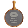 10 1/2" x 14 1/2" Round Acacia Wood/Slate Serving Board with Handle