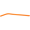 10" Orange Small Silicone Straw