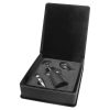 Black/Silver Leatherette 3 Piece Wine Tool Gift Set