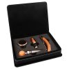 Black/Silver Leatherette 4 Piece Wine Tool Set