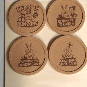 Coaster Set - Bunny Life V3 - Cork 4Set