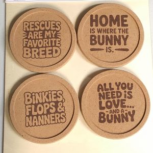 Coaster Set - Bunny Life V2 - Cork 4Set