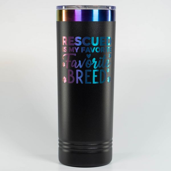 20 BLKPRM COF TMBLR - Rescued Is My Favorite Breed