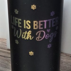 20 BLKPRM COF TMBLR - Life Is Better With Dogs