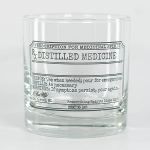Distilled Medicine – Prescription Whiskey Glass (Black)